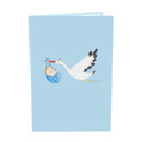 Stork & Baby (Blue) Pop-Up Card