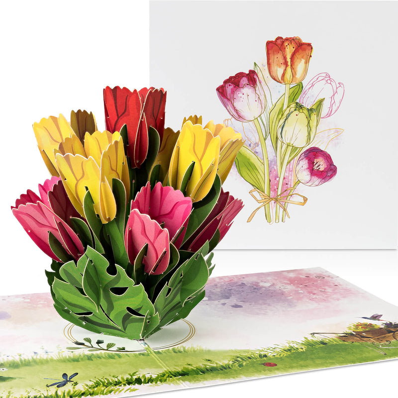 Colorful tulips Pop-Up Card