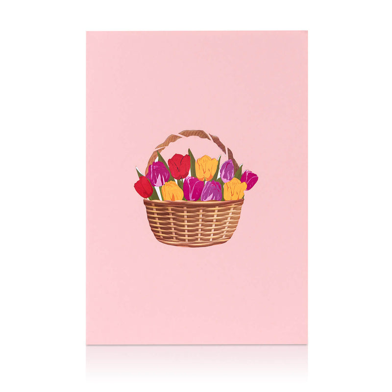 Colorful tulip basket Pop-Up Card