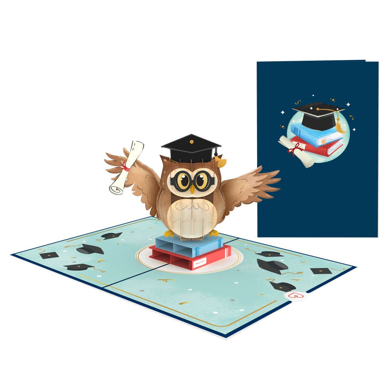 Owl with mortarboard Pop-Up Card
