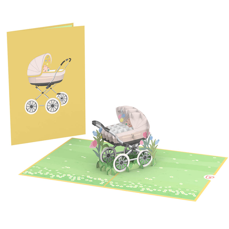 Stroller with baby Pop-Up Card