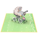 Stroller with baby Pop-Up Card