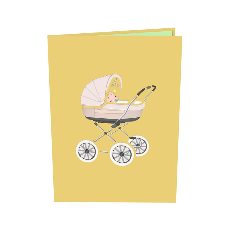 Stroller with baby Pop-Up Card