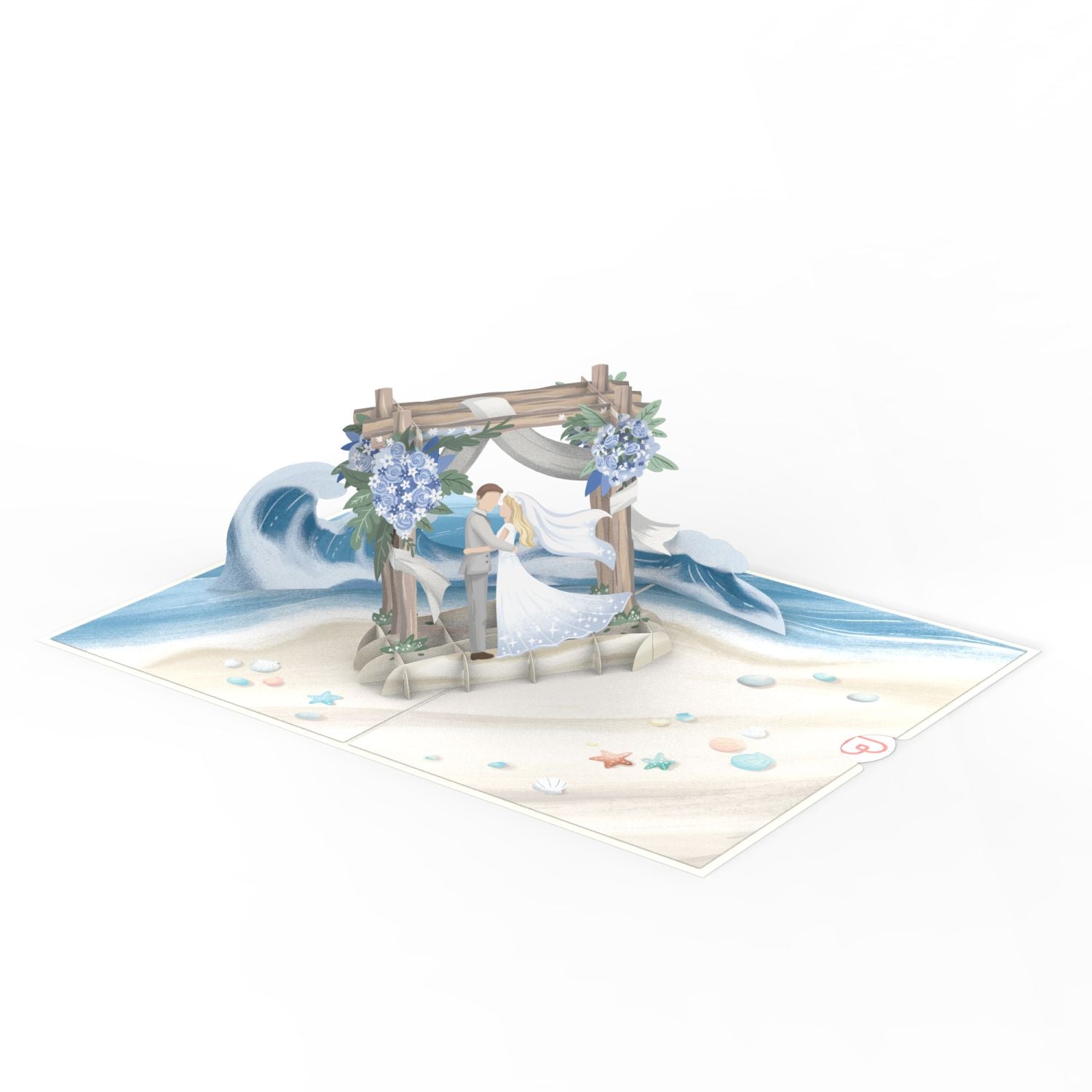 Beach Wedding Pop-Up Card
