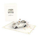 Wedding car with lesbian bride and groom Pop-Up Card