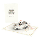 Wedding car with gay couple Pop-Up Card