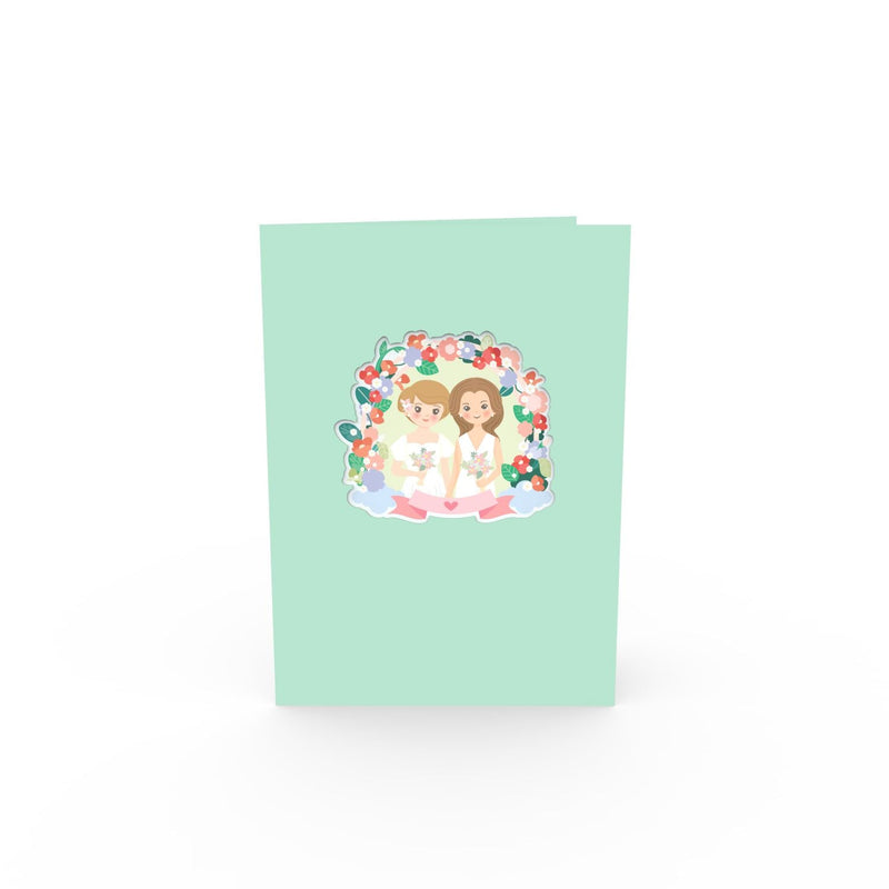 Lesbian bride and groom Pop-Up Card