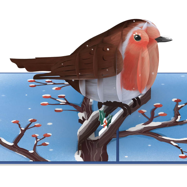 Robins in winter Pop-Up Card
