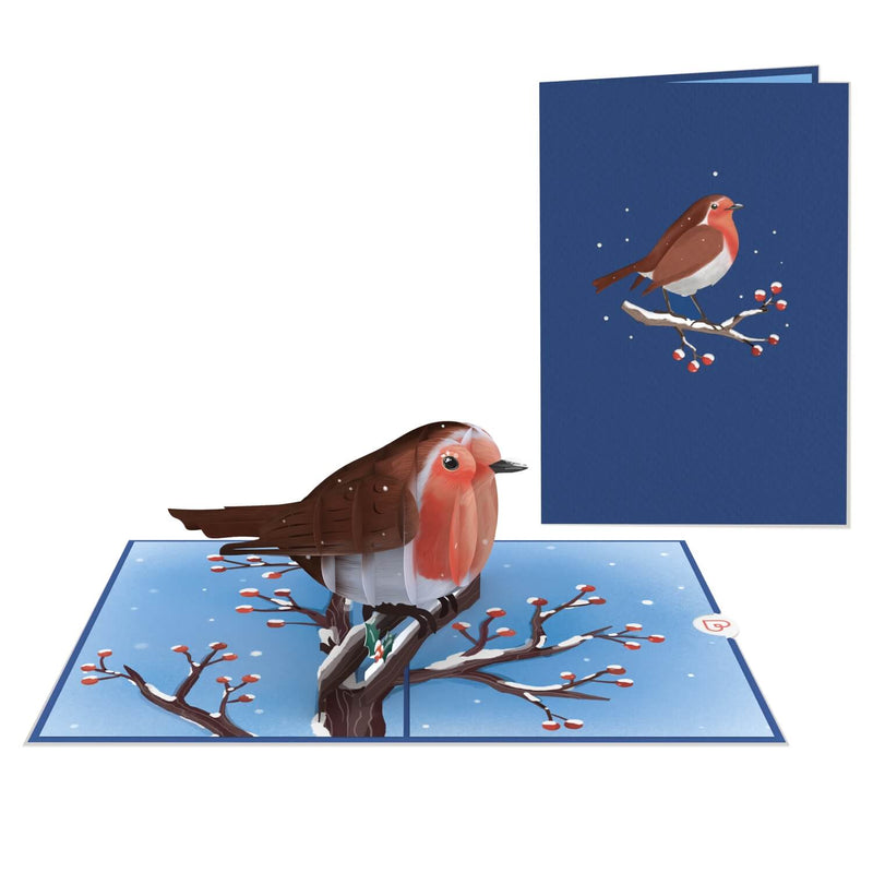Robins in winter Pop-Up Card