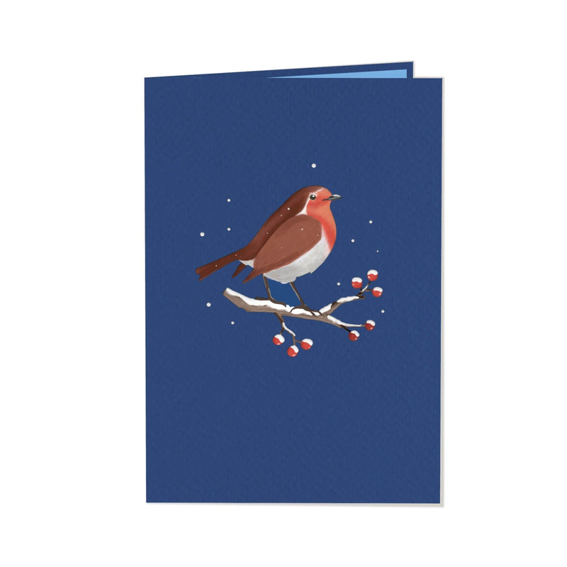 Robins in winter Pop-Up Card