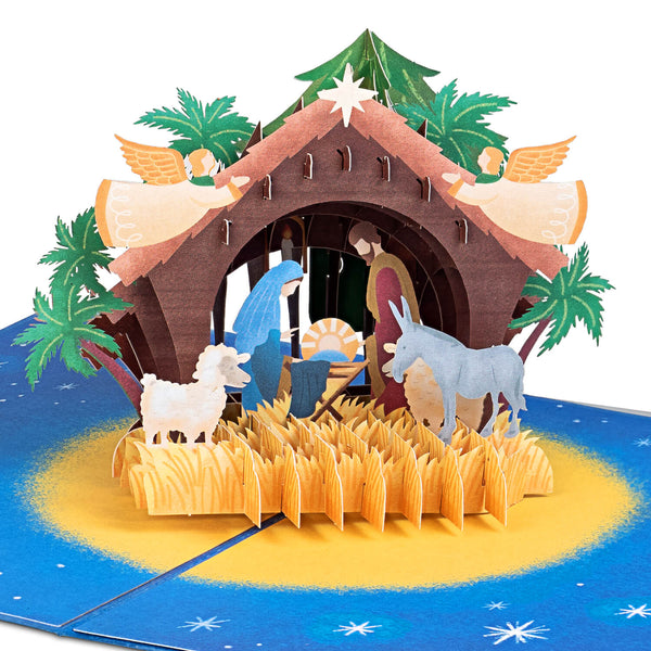 Nativity scene in Bethlehem Pop-Up Card