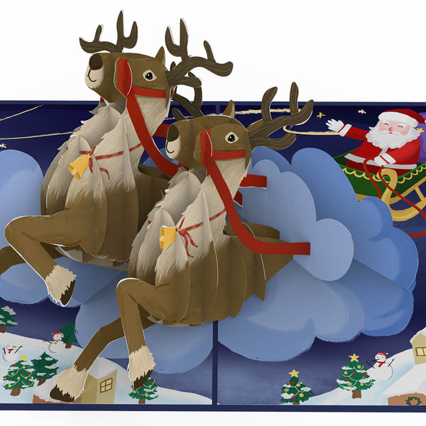 Reindeer sleigh Pop-Up Card