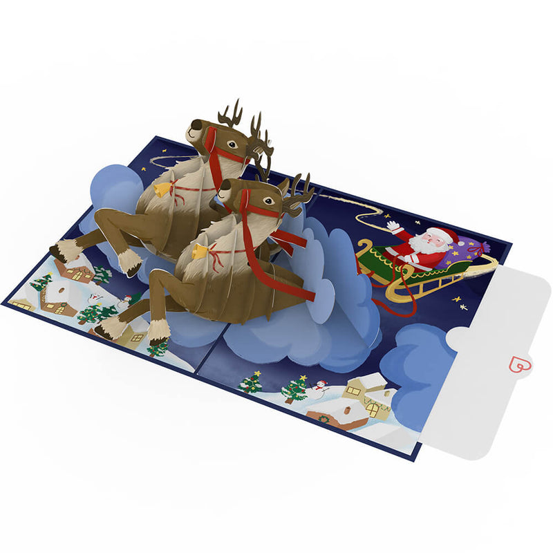 Reindeer sleigh Pop-Up Card