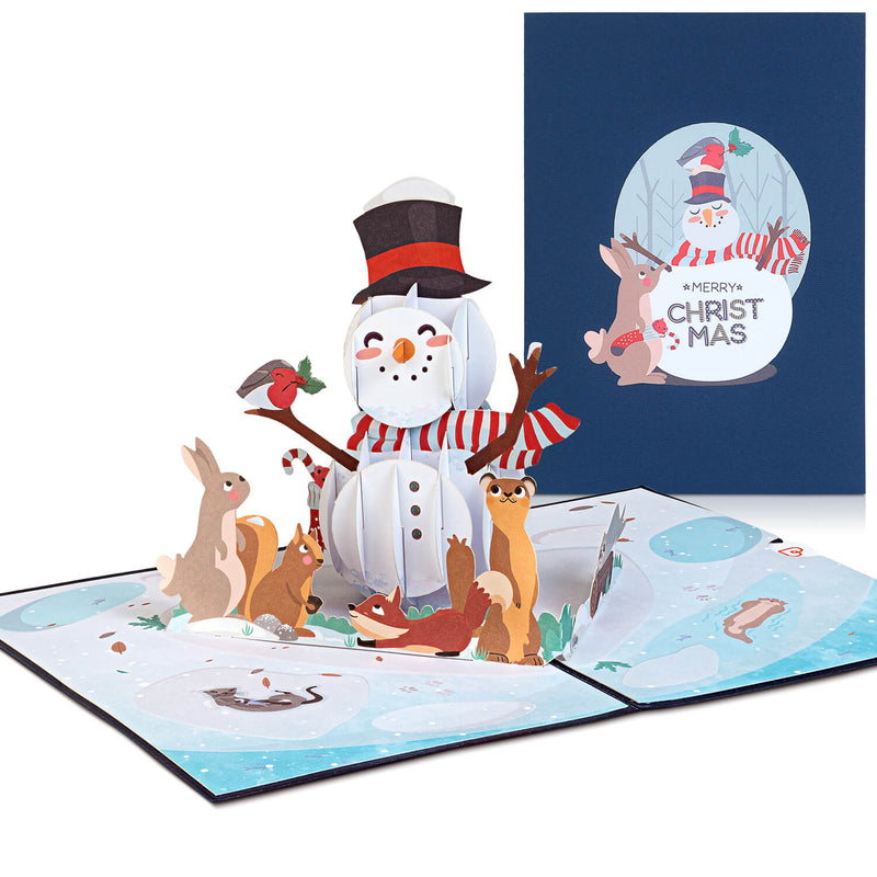 Snowman with animals Pop-Up Card