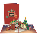Santa Claus in the Fireplace Pop-Up Card