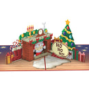 Santa Claus in the Fireplace Pop-Up Card
