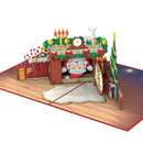 Santa Claus in the Fireplace Pop-Up Card