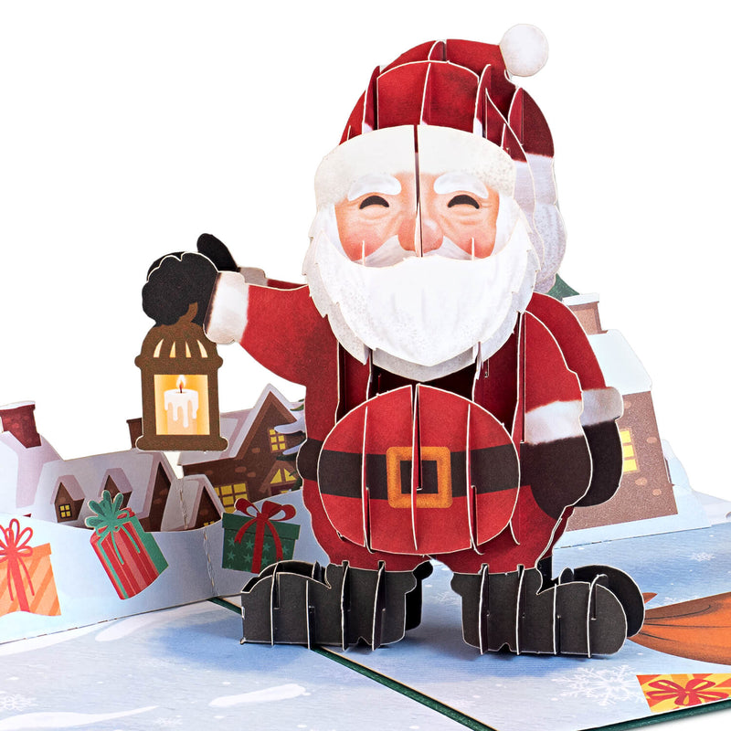 Santa Claus with lantern Pop-Up Card